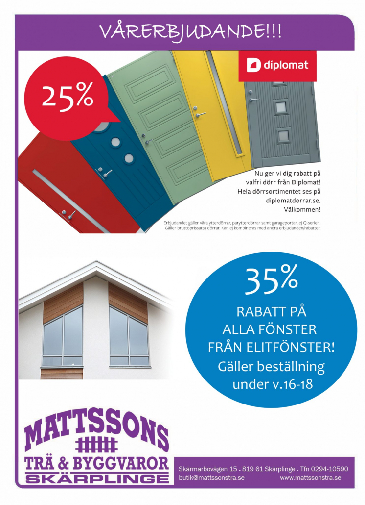 Elitfönster kampanj Mattssons Trä & Byggvaror